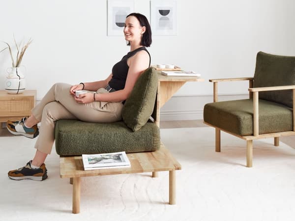 Sofa Mørkegrøn Boucle 2 Personers Tyk Polstret Dyb Blød Stofsofa til Stuen Moderne Inspiration Stue Møbel Moderne