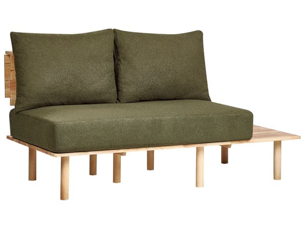Sofa Mørkegrøn Boucle 2 Personers Tyk Polstret Dyb Blød Stofsofa til Stuen Moderne Inspiration Stue Møbel Moderne