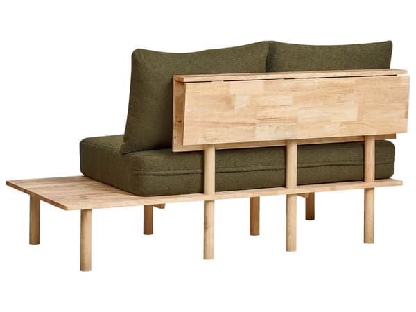 Sofa Mørkegrøn Boucle 2 Personers Tyk Polstret Dyb Blød Stofsofa til Stuen Moderne Inspiration Stue Møbel Moderne