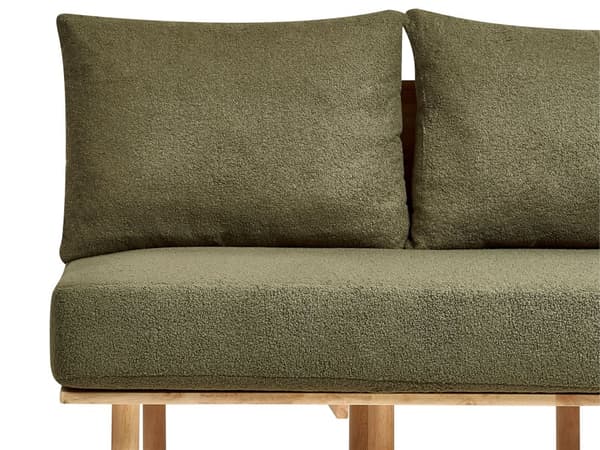 Sofa Mørkegrøn Boucle 2 Personers Tyk Polstret Dyb Blød Stofsofa til Stuen Moderne Inspiration Stue Møbel Moderne