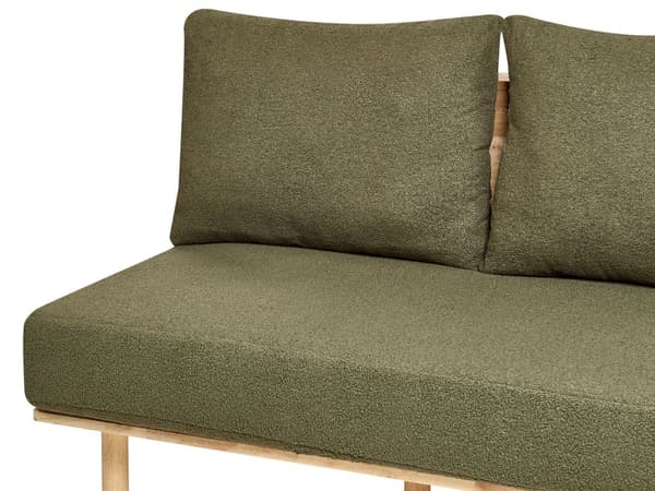 Sofa Mørkegrøn Boucle 2 Personers Tyk Polstret Dyb Blød Stofsofa til Stuen Moderne Inspiration Stue Møbel Moderne