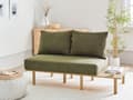 Miniatyrbillede 2 af 11: Sofa Mørkegrøn Boucle 2 Personers Tyk Polstret Dyb Blød Stofsofa til Stuen Moderne Inspiration Stue Møbel Moderne