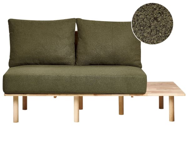 Sofa Mørkegrøn Boucle 2 Personers Tyk Polstret Dyb Blød Stofsofa til Stuen Moderne Inspiration Stue Møbel Moderne