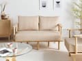 Miniatyrbillede 2 af 11: Sofa Beige Polyester 2 Personers Tyk Polstret Dyb Blød Stofsofa til Stuen Moderne Inspiration Stue Møbel Moderne