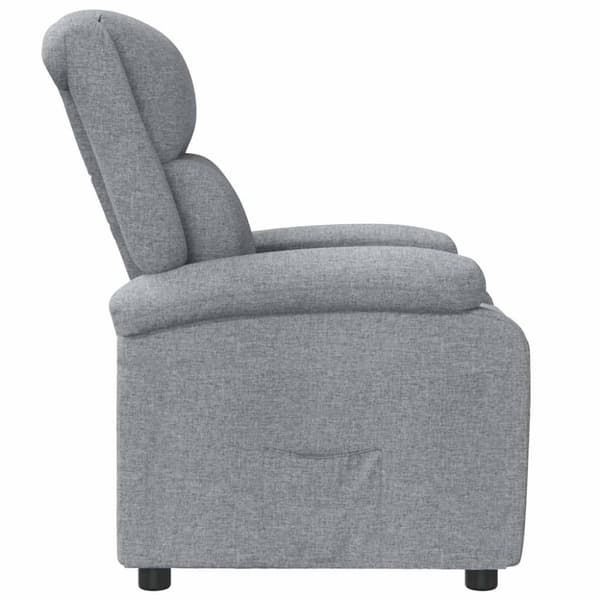 vidaXL Reclinerfåtölj ljusgrå tyg