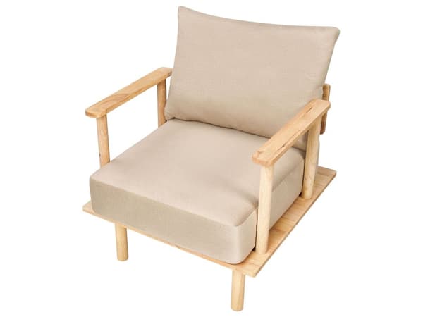 Sofasæt Beige Polyester 3 Personers Sofagruppe Design Stue Indretning Sofa med Lænestol
