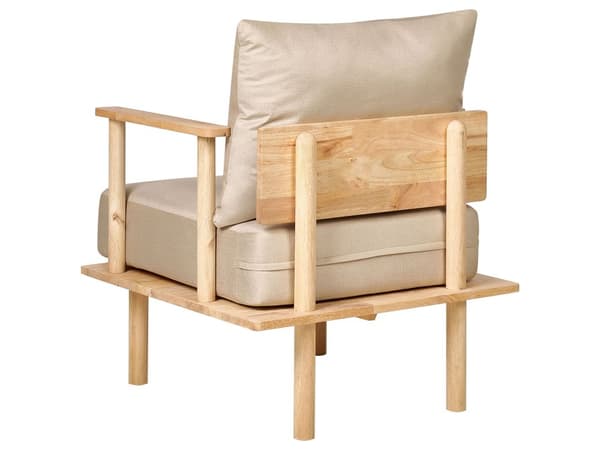 Sofasæt Beige Polyester 3 Personers Sofagruppe Design Stue Indretning Sofa med Lænestol