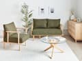 Miniatyrbillede 2 af 11: Sofasæt Mørkegrøn Polyester 3 Personers Sofagruppe Design Stue Indretning Sofa med Lænestol