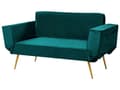 Miniatyrbilde 5 av 11: Sovesofa i Stoff Smaragdgrønn Justerbare Armlener Stue Gjesteseng Retro