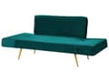 Miniatyrbilde 6 av 11: Sovesofa i Stoff Smaragdgrønn Justerbare Armlener Stue Gjesteseng Retro