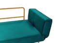 Miniatyrbilde 11 av 11: Sovesofa i Stoff Smaragdgrønn Justerbare Armlener Stue Gjesteseng Retro