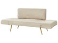 Miniatyrbilde 6 av 11: Sovesofa i Stoff Beige Justerbare Armlener Stue Gjesteseng Retro