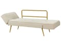 Miniatyrbilde 8 av 11: Sovesofa i Stoff Beige Justerbare Armlener Stue Gjesteseng Retro