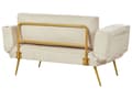 Miniatyrbilde 9 av 11: Sovesofa i Stoff Beige Justerbare Armlener Stue Gjesteseng Retro