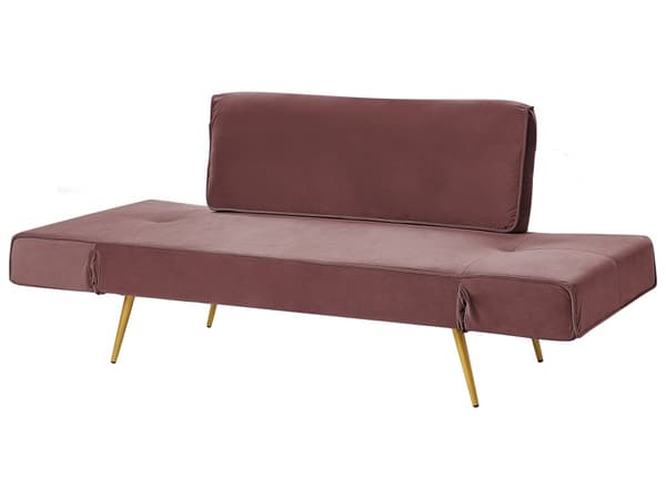 Bäddsoffa Rosa Tyg Justerbara Armstöd Vardagsrum Gästsäng Minimalistisk