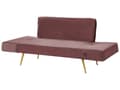 Miniatyrbild 6 av 11: Bäddsoffa Rosa Tyg Justerbara Armstöd Vardagsrum Gästsäng Minimalistisk