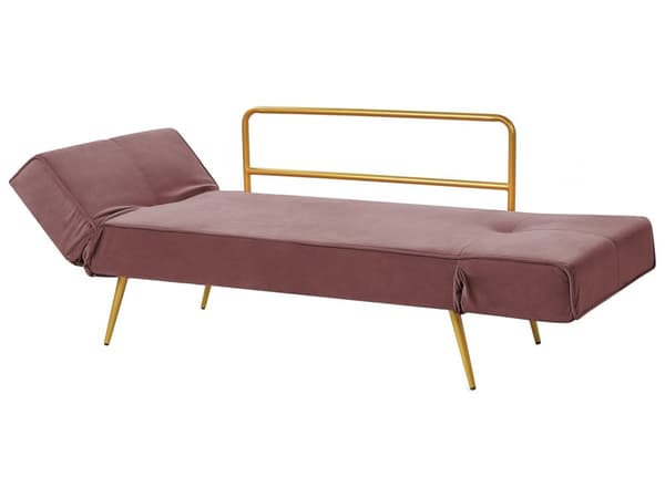 Bäddsoffa Rosa Tyg Justerbara Armstöd Vardagsrum Gästsäng Minimalistisk