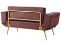 Miniatyrbild 9 av 11: Bäddsoffa Rosa Tyg Justerbara Armstöd Vardagsrum Gästsäng Minimalistisk
