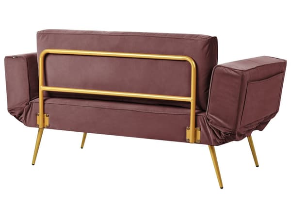 Bäddsoffa Rosa Tyg Justerbara Armstöd Vardagsrum Gästsäng Minimalistisk
