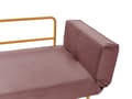 Miniatyrbild 11 av 11: Bäddsoffa Rosa Tyg Justerbara Armstöd Vardagsrum Gästsäng Minimalistisk