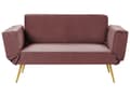 Miniatyrbild 1 av 11: Bäddsoffa Rosa Tyg Justerbara Armstöd Vardagsrum Gästsäng Minimalistisk