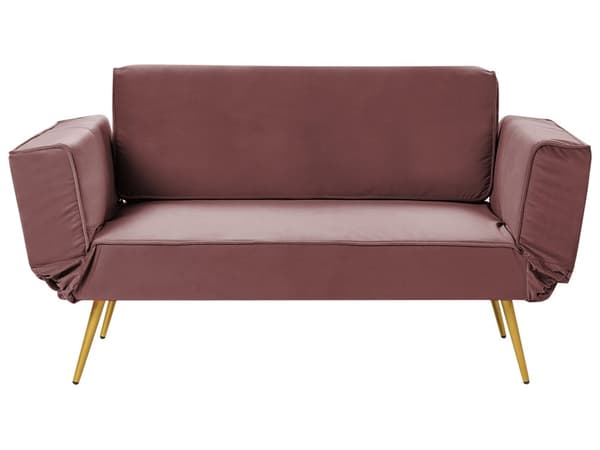 Bäddsoffa Rosa Tyg Justerbara Armstöd Vardagsrum Gästsäng Minimalistisk