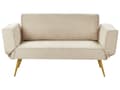 Pikkukuva 1 / 11: Vuodesohva beige kangas 187 x 82 x 75 cm säädettävät käsinojat 2 istuttava moderni glamour tyyli