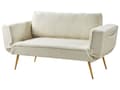 Pikkukuva 5 / 11: Vuodesohva luonnonvalkoinen buklee 187 x 82 x 75 cm säädettävät käsinojat 2 istuttava moderni glamour tyyli