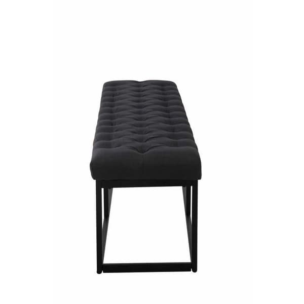 Bänk - Amun - 150 cm - Tyg - Svart - Chic - Mjuk