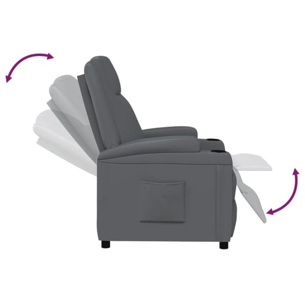 vidaXL Reclinerfåtölj antracit konstläder