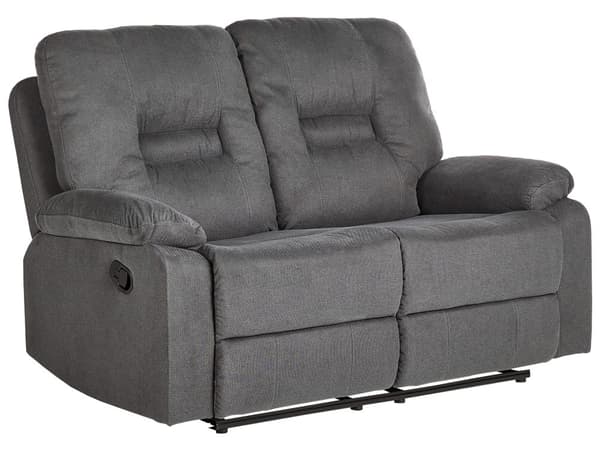 Hvilestol Mørkegrå Tykt Polstret Polyester 2 pers 146 x 101 x 73 Tv stol Push-Back sovefunktion Manuelt Justerbar Ryg og Fodstøtte Stue