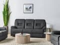 Miniatyrbillede 4 af 11: Hvilestol Mørkegrå Tykt Polstret Polyester 3 pers 204 x 101 x 73 Tv stol Push-Back sovefunktion Manuelt Justerbar Ryg og Fodstøtte Stue