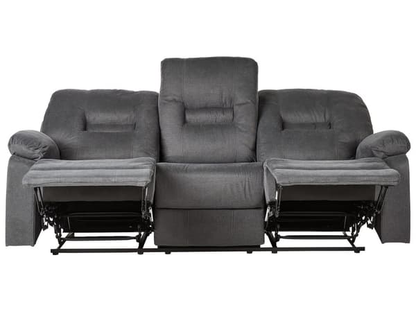 Hvilestol Mørkegrå Tykt Polstret Polyester 3 pers 204 x 101 x 73 Tv stol Push-Back sovefunktion Manuelt Justerbar Ryg og Fodstøtte Stue