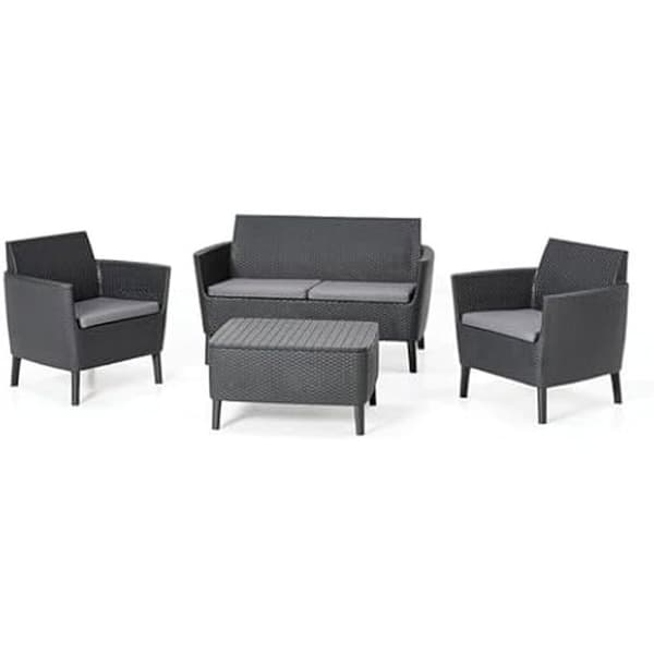 Trädgårdsmöbler - KETER - Salemo Lounge Antracit - Harts - Grå - 2 ställen - Ej avtagbar klädsel - 63 cm