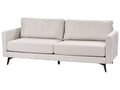 Miniatyrbillede 4 af 11: Sofa Lys Beige Polyester 3 Personers Tyk Polstret Dyb Blød Stofsofa til Stuen Moderne Inspiration Stue Møbel Klassisk