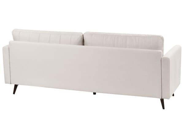 Sofa Lys Beige Polyester 3 Personers Tyk Polstret Dyb Blød Stofsofa til Stuen Moderne Inspiration Stue Møbel Klassisk