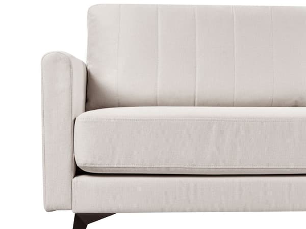Sofa Lys Beige Polyester 3 Personers Tyk Polstret Dyb Blød Stofsofa til Stuen Moderne Inspiration Stue Møbel Klassisk