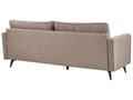 Miniatyrbillede 5 af 10: Sofa Lysebrun Polyester 3 Personers Tyk Polstret Dyb Blød Stofsofa til Stuen Moderne Inspiration Stue Møbel Klassisk