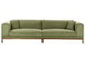 Miniatyrbilde 4 av 11: Sofa Grønn Kordfløyel Polstring Treben 4 Seter Tykt polstret Moderne Stil Stue Møbler
