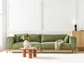 Miniatyrbilde 2 av 11: Sofa Grønn Kordfløyel Polstring Treben 4 Seter Tykt polstret Moderne Stil Stue Møbler