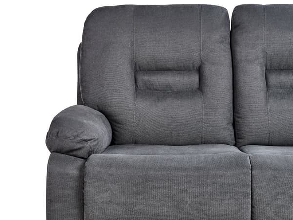 Liggesofa Mørkegrå 2-seter Manuelt Justerbar Rygg og Fotstøtte Hvilestol