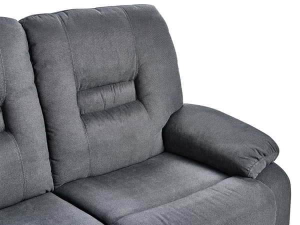 Liggesofa Mørkegrå 2-seter Manuelt Justerbar Rygg og Fotstøtte Hvilestol