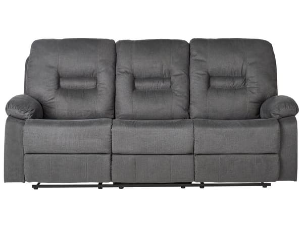 Liggesofa Mørkegrå 3-seter Manuelt Justerbar Rygg og Fotstøtte Hvilestol
