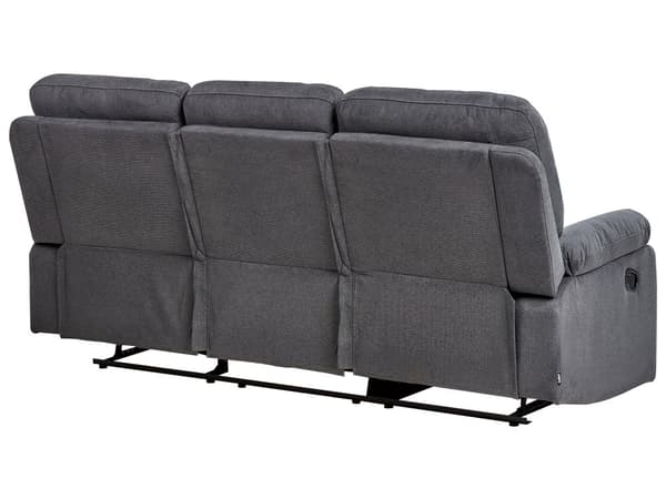 Liggesofa Mørkegrå 3-seter Manuelt Justerbar Rygg og Fotstøtte Hvilestol