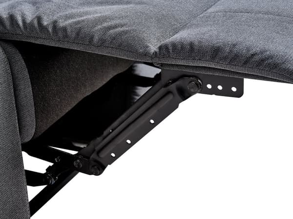 Liggesofa Mørkegrå 3-seter Manuelt Justerbar Rygg og Fotstøtte Hvilestol
