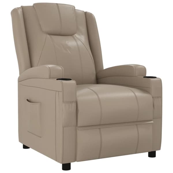 vidaXL Reclinerfåtölj cappuccino konstläder