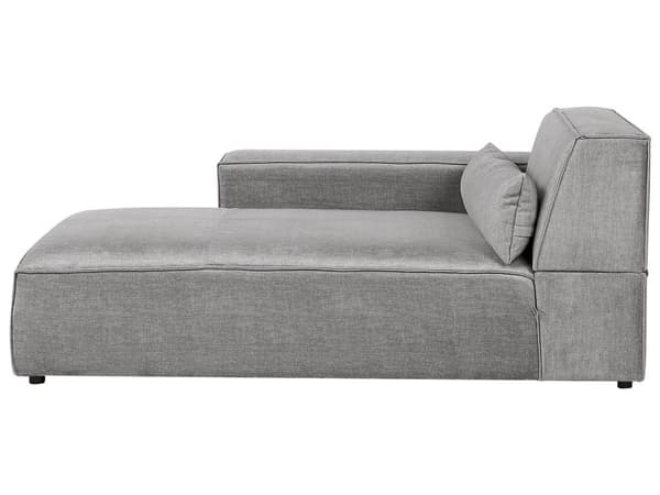 Høyrehånds 3-seters Modulær Sofa Grå Seksjonssofa Stoff med Svarte Ben Moderne Stue