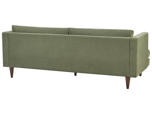 3-seters sofa Grønn Stoff Ben i mørkt tre Ryggputer Moderne design Stue