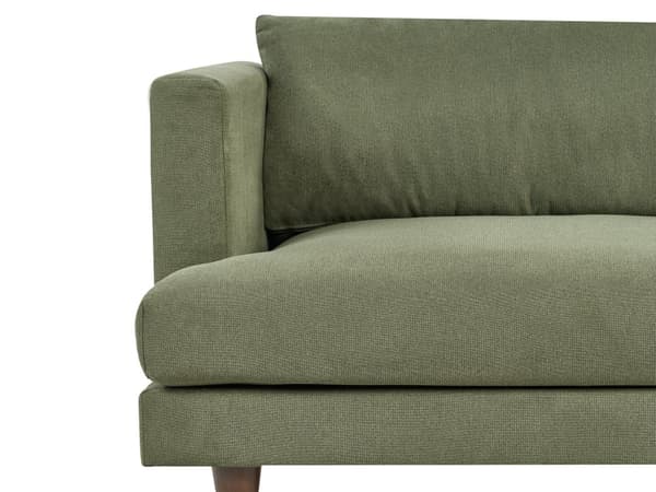 3-seters sofa Grønn Stoff Ben i mørkt tre Ryggputer Moderne design Stue