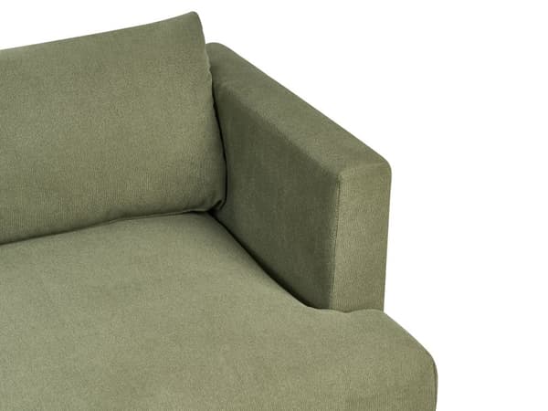 3-seters sofa Grønn Stoff Ben i mørkt tre Ryggputer Moderne design Stue
